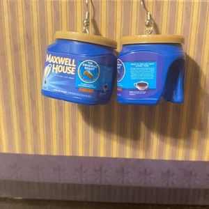 Mini Brands Maxwell House coffee earrings